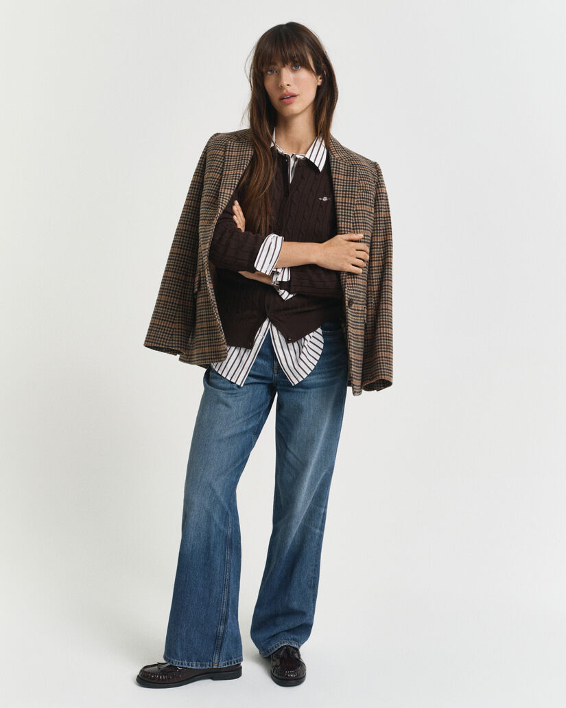 Joustopuuvillainen Shield-palmikkoneuletakki