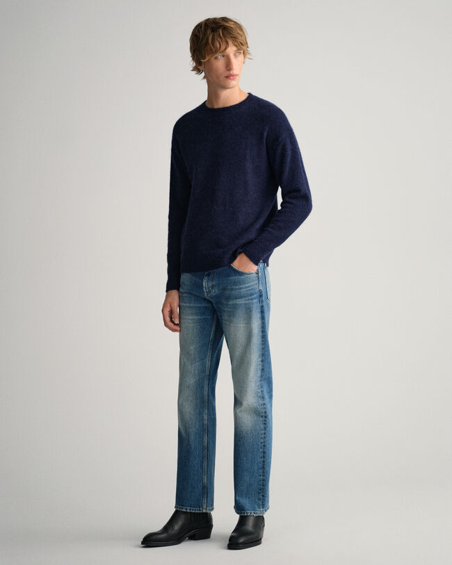 Alpakkasekoiteneulepusero, py&ouml;re&auml; p&auml;&auml;ntie