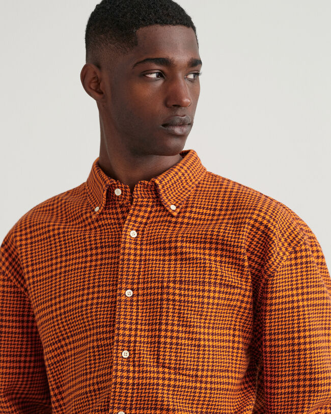 Oversized fit ‑mitoitettu Houndstooth-puuvillapaita