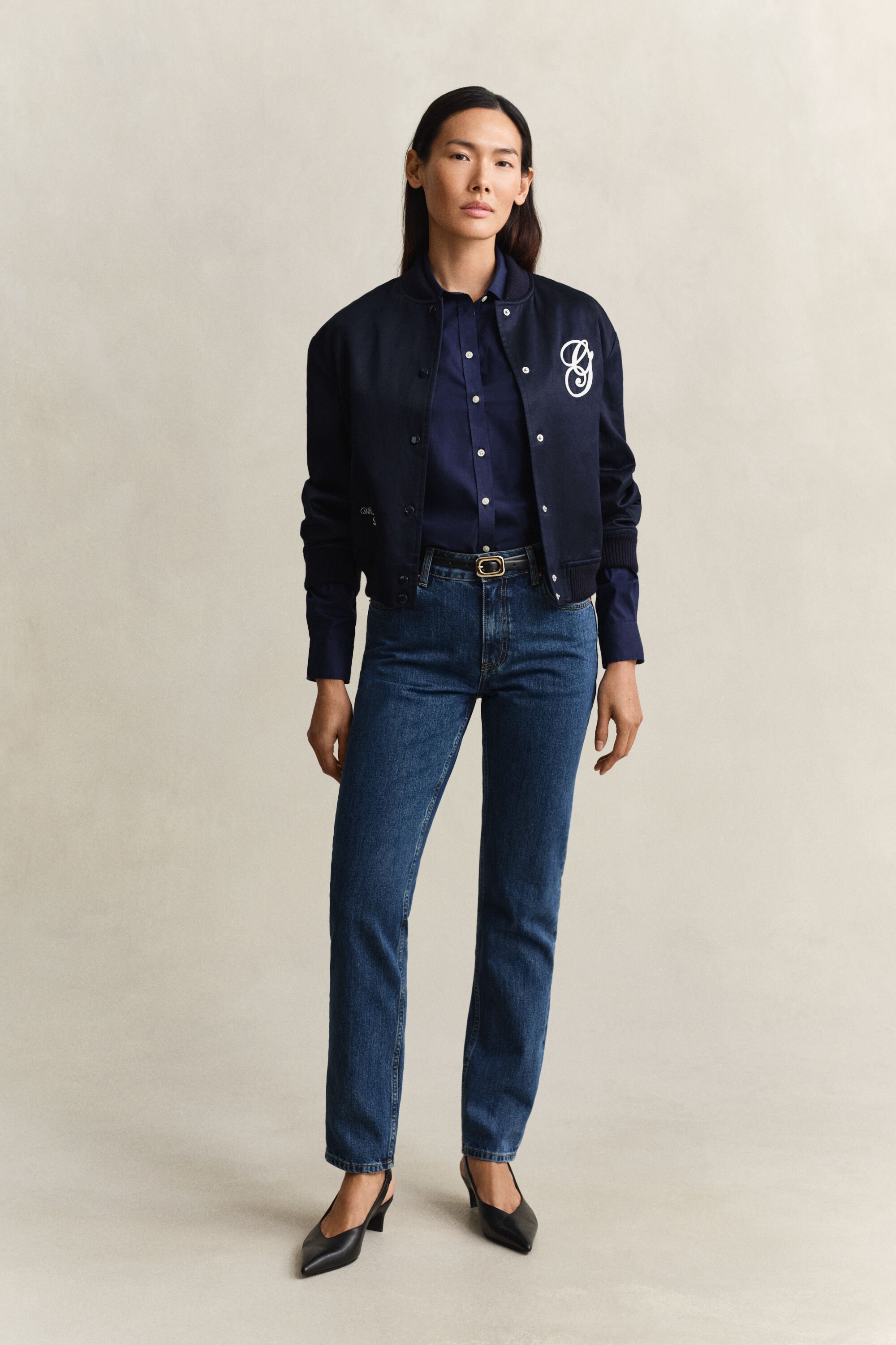 Slim fit ‑mitoitettu popliinipaita