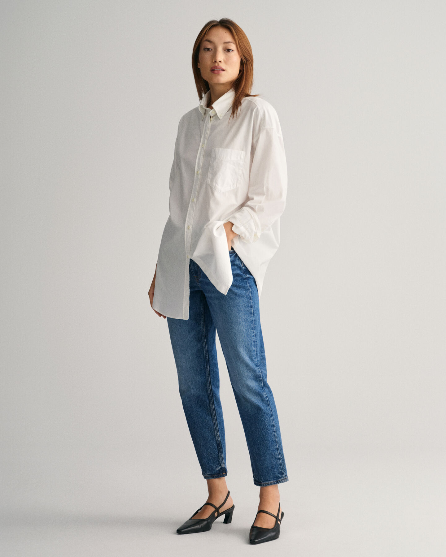 Oversized fit ‑mitoitettu Luxury-oxford-paita