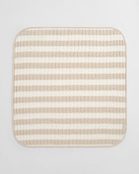 Baby-malliston raidallinen puuvillainen palmikkoneuleviltti