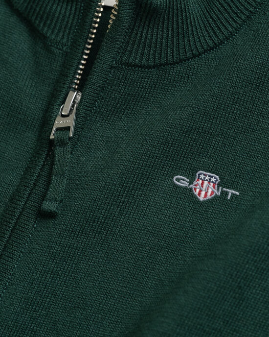 Kids-malliston vetoketjullinen Shield-puuvillaneuletakki