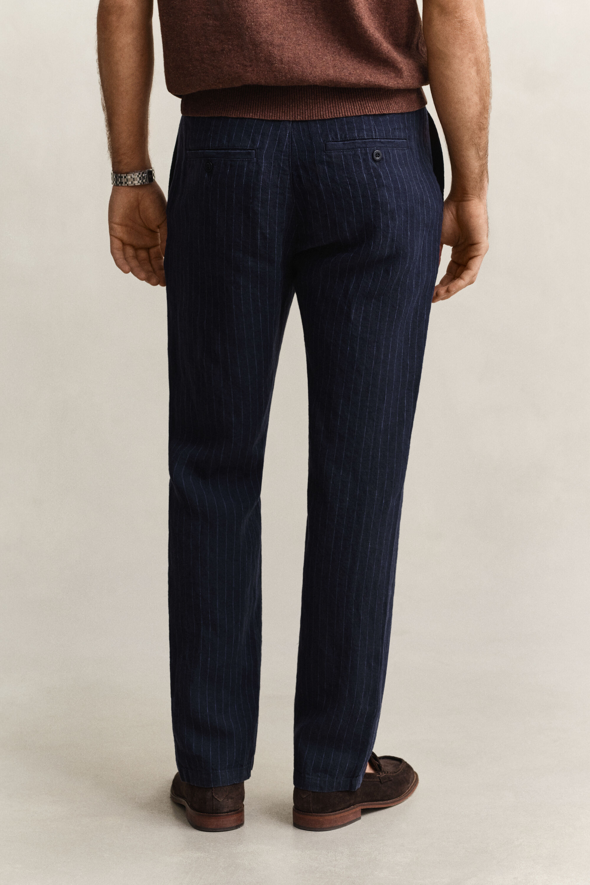 Raidalliset pellavahousut