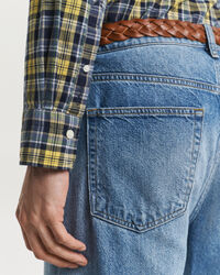 Regular fit ‑mitoitettu ruudullinen Archive-popliinipaita