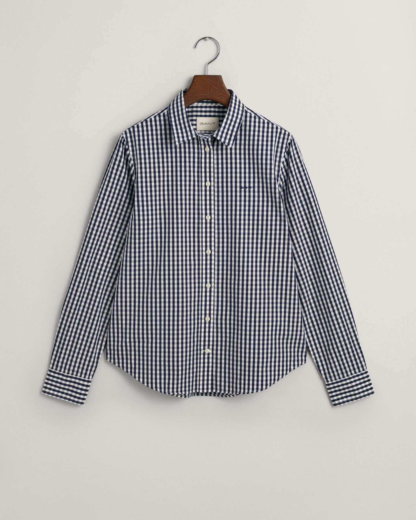 Regular fit ‑mitoitettu gingham-ruutuinen popliinipaita