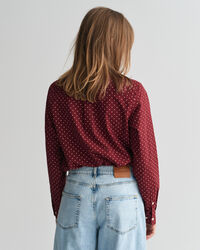 Regular&nbsp;fit ‑mitoitettu pilkullinen puuvillavoileepaita