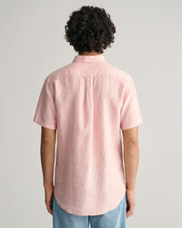 Regular fit ‑mitoitettu raidallinen lyhythihainen pellavapaita