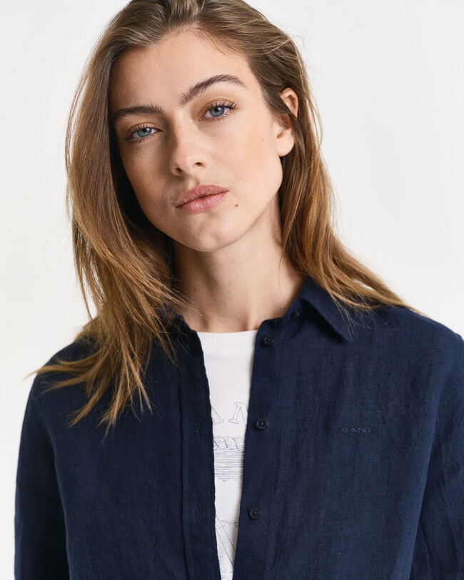 Regular fit ‑mitoitettu pellavapaita