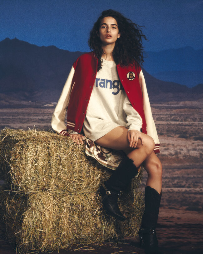 Wrangler x GANT ‑malliston Varsity Jacket ‑takki