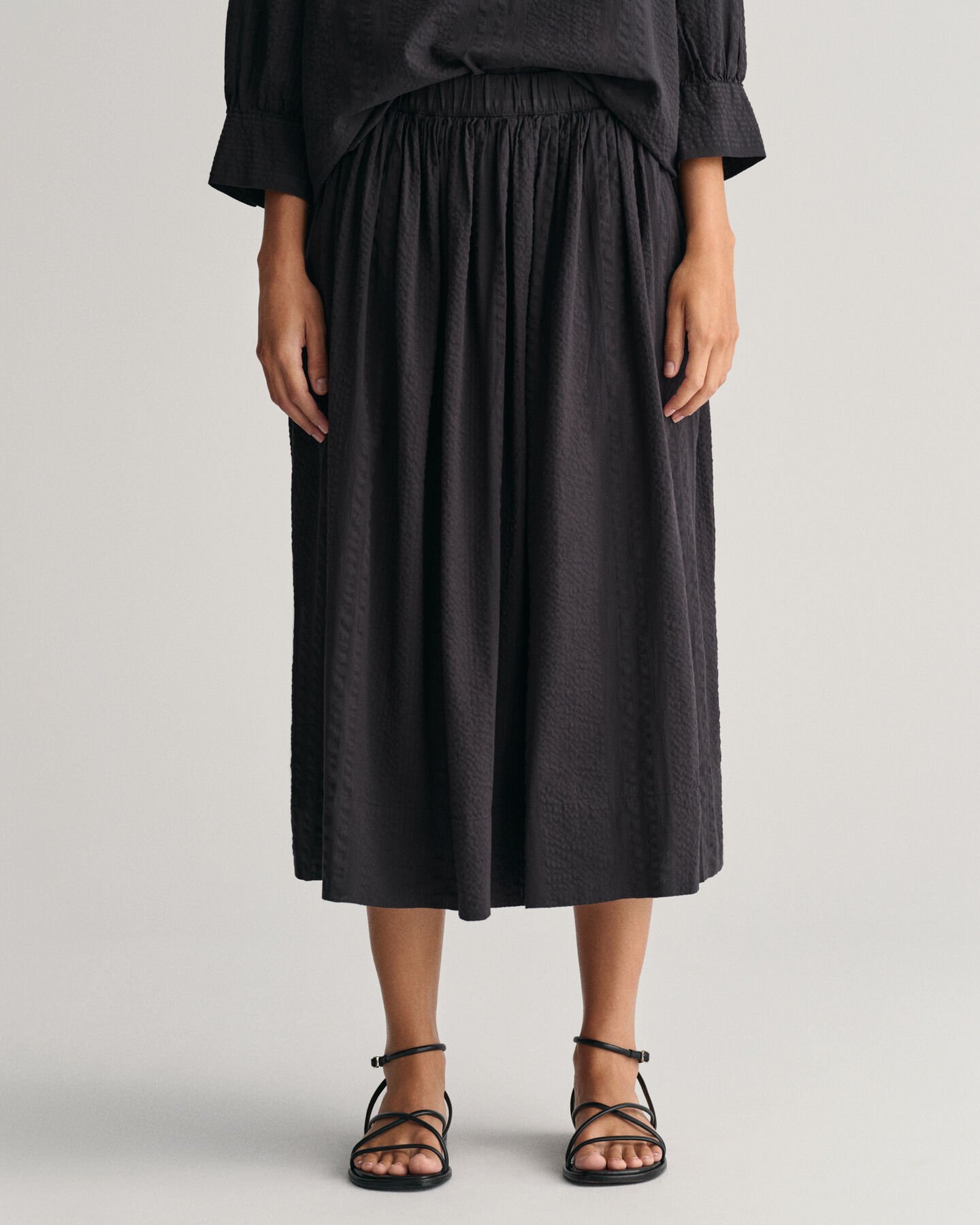 Raidallinen Seersucker Pull-On ‑hame