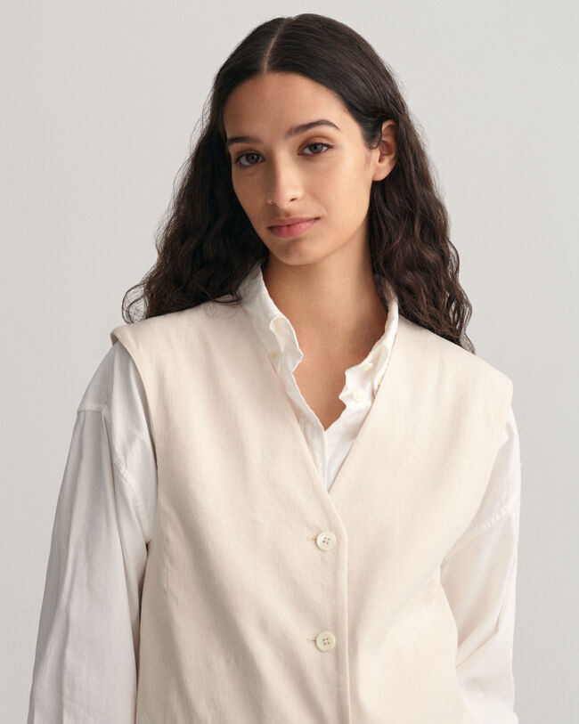 Regular fit ‑mitoitettu joustava pellavaliivi