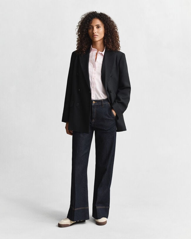 Regular fit ‑mitoitettu raidallinen Classic-popliinipaita