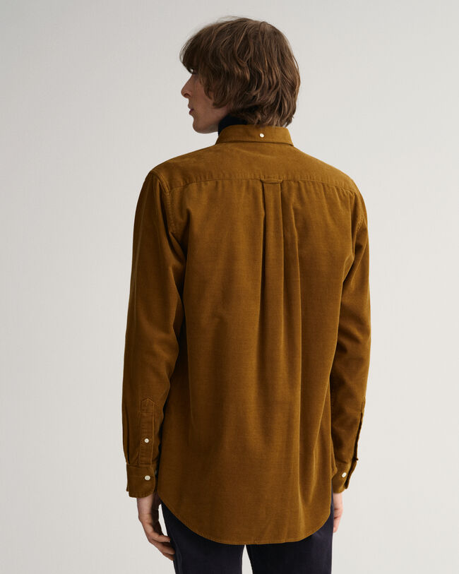 Regular fit ‑mitoitettu vakosamettipaita