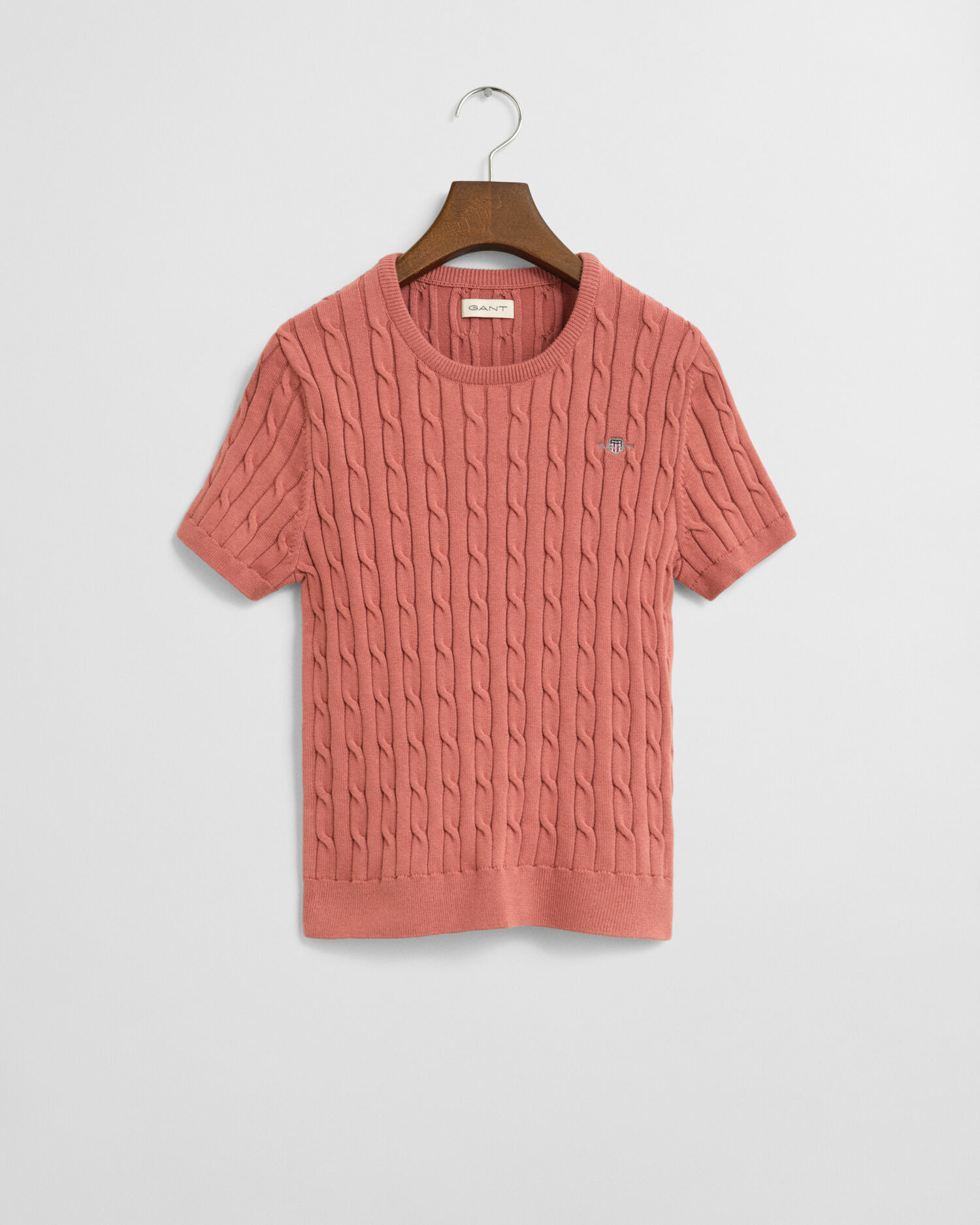 Teen Girls -malliston joustopuuvillainen lyhythihainen palmikkoneulepusero