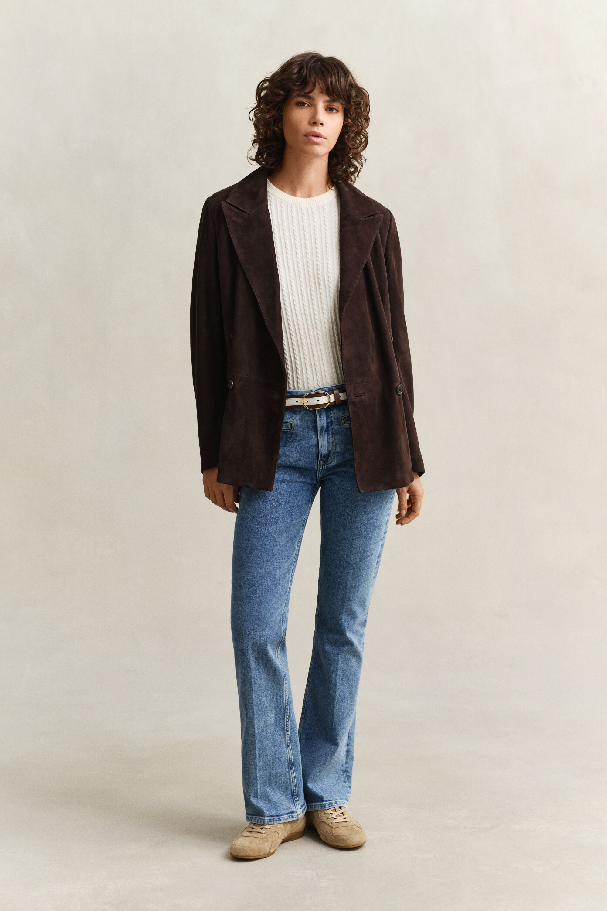 Lyhythihainen puuvillainen neulepusero