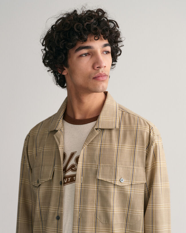 Relaxed fit ‑mitoitettu ruutupaita villa