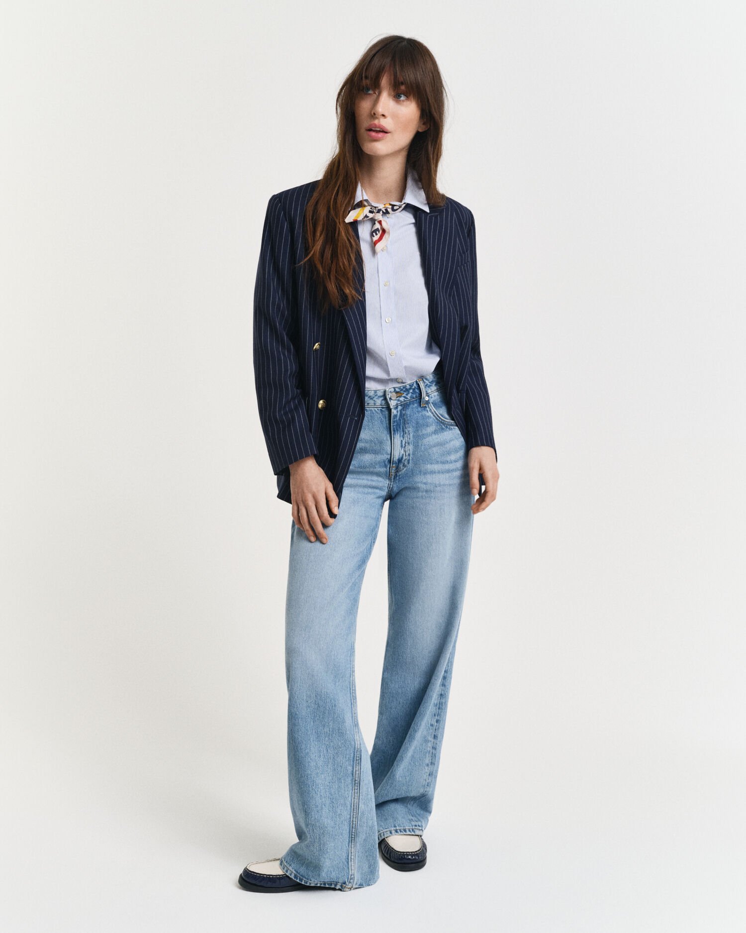 Regular fit ‑mitoitettu klassinen popliiniraitapaita