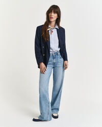 Regular fit ‑mitoitettu klassinen popliiniraitapaita