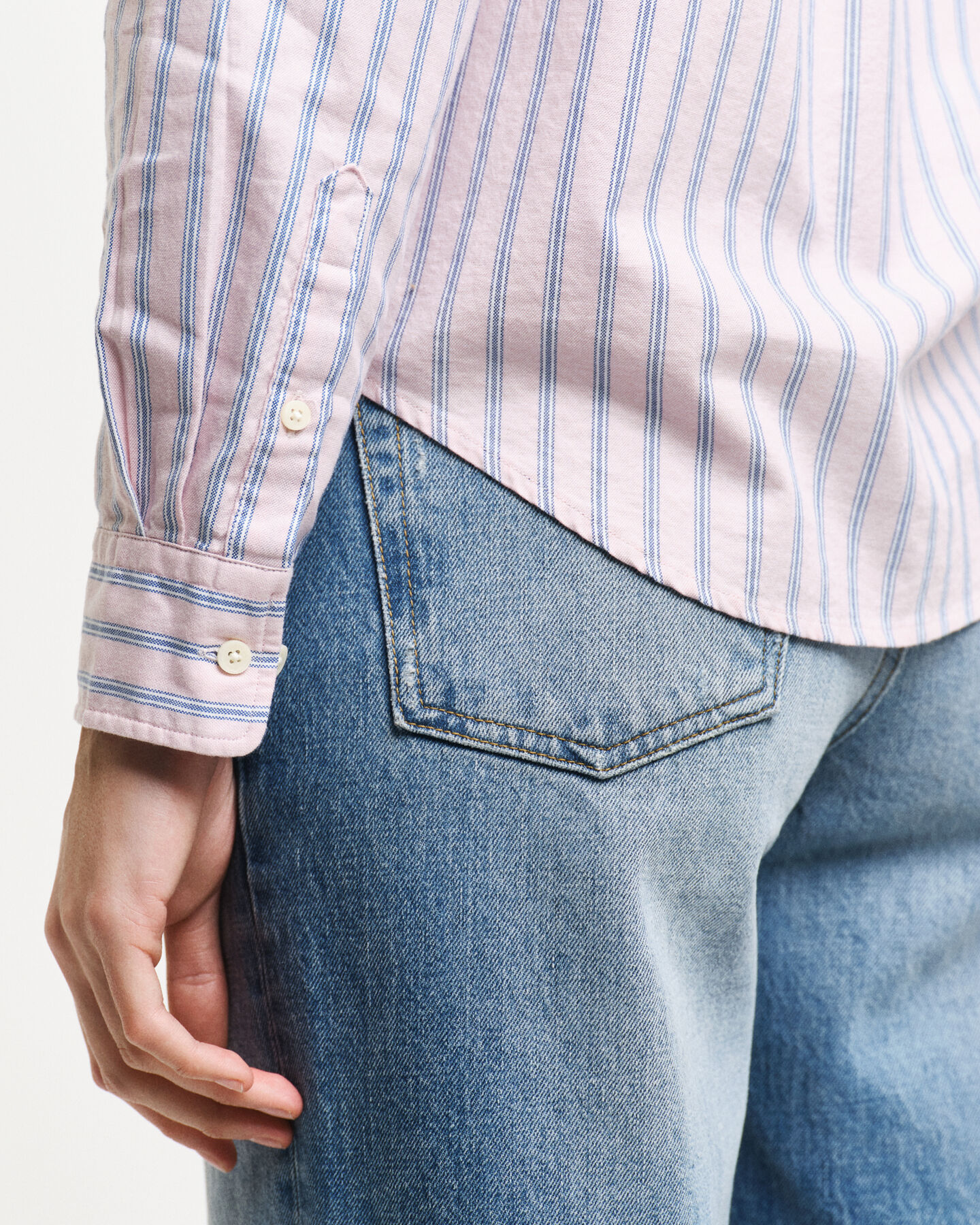 Regular fit ‑mitoitettu raidallinen Archive-oxford-paita