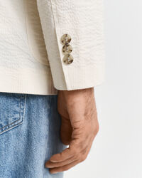 Slim fit ‑mitoitettu seersucker-puvuntakki