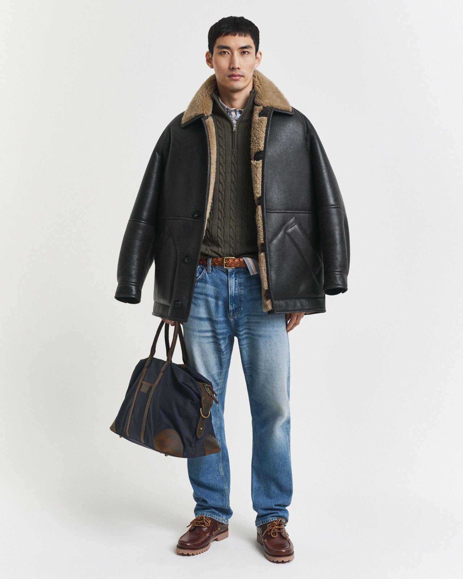 Puuvillainen palmikkoneule, vetoketjukaulus