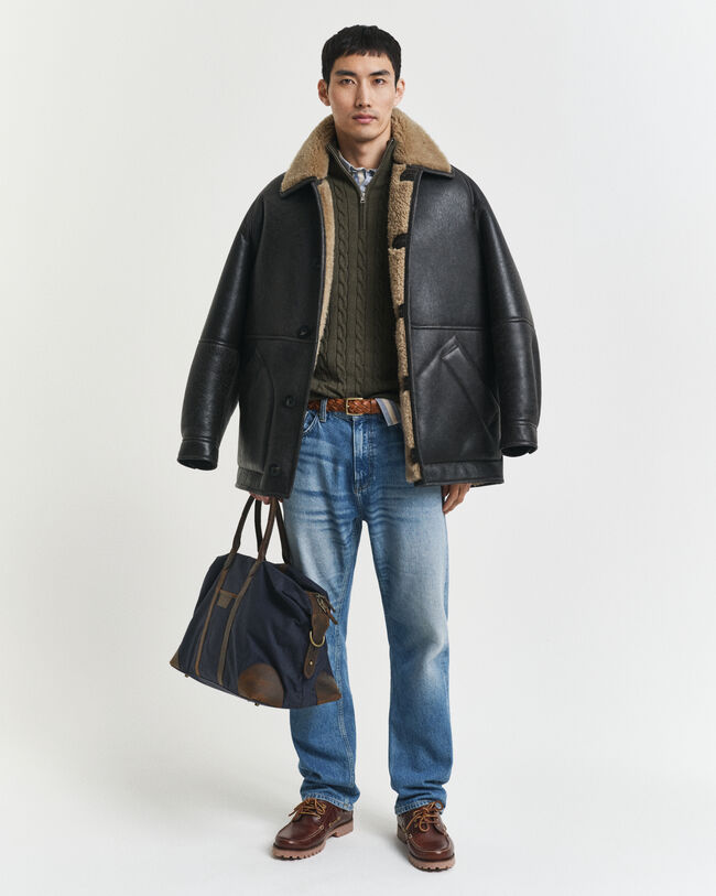 Puuvillainen palmikkoneule, vetoketjukaulus