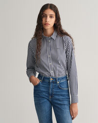 Regular fit ‑mitoitettu gingham-ruutuinen popliinipaita