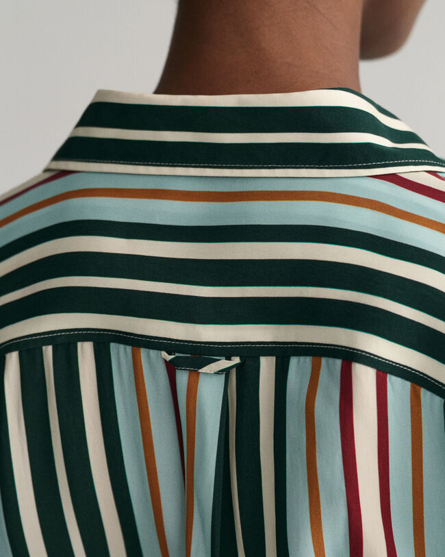 Relaxed fit ‑mitoitettu moniväriraidallinen paitamekko