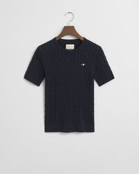 Joustopuuvillainen palmikkoneulepusero