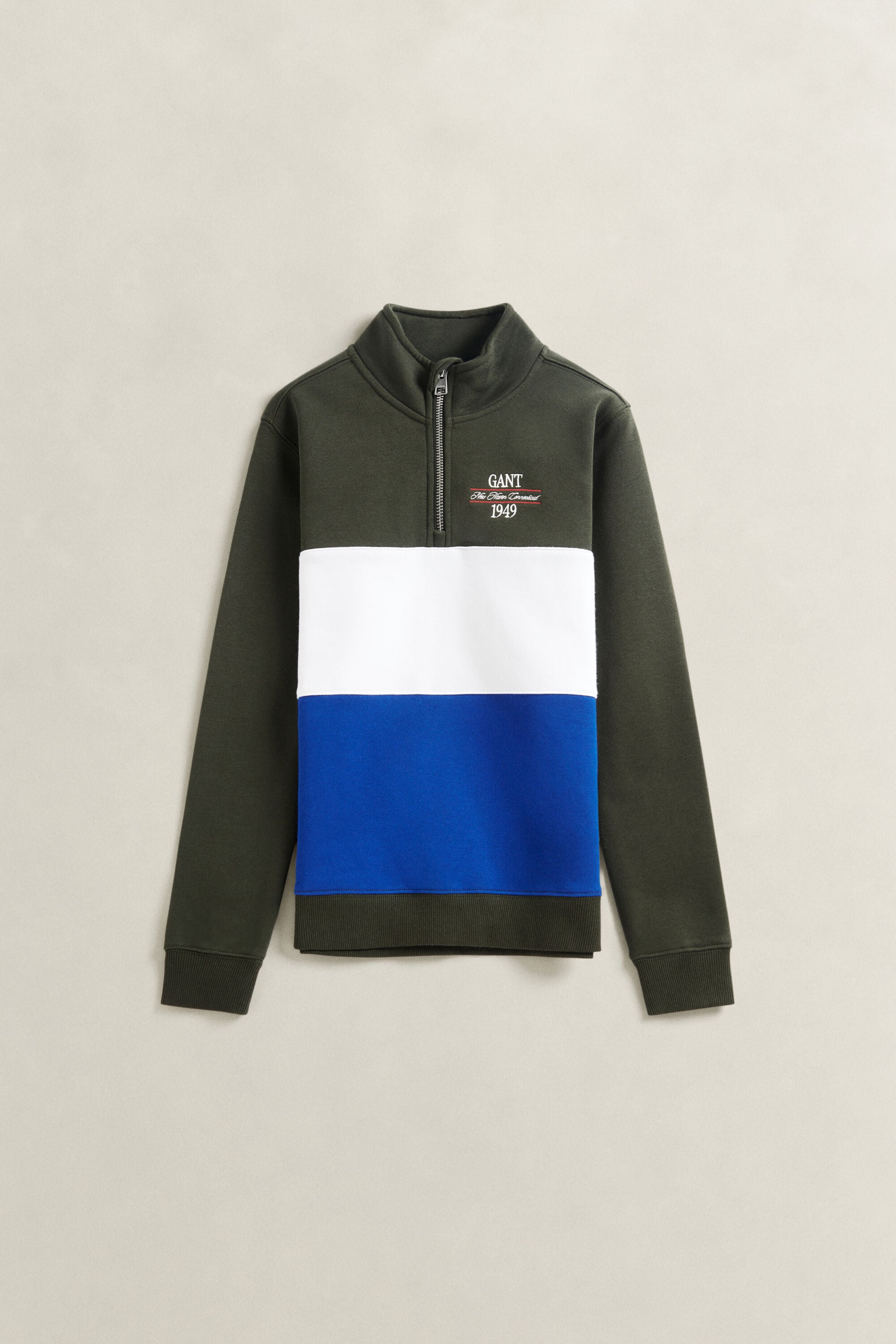 Teen Boys -malliston Color Block -collegepaita, vetoketjukaulus