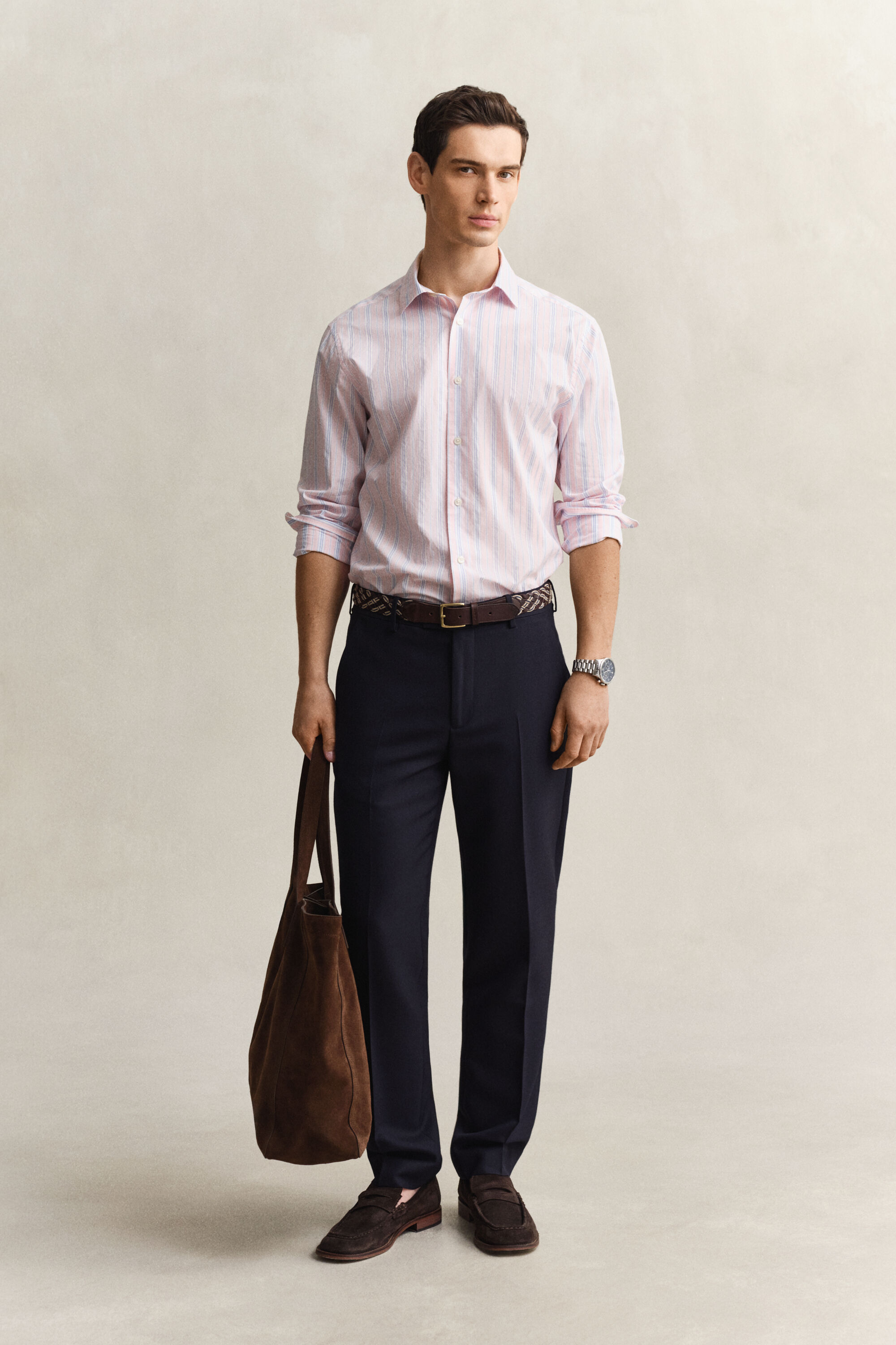 Dobby-raidallinen regular fit ‑mitoitettu paita