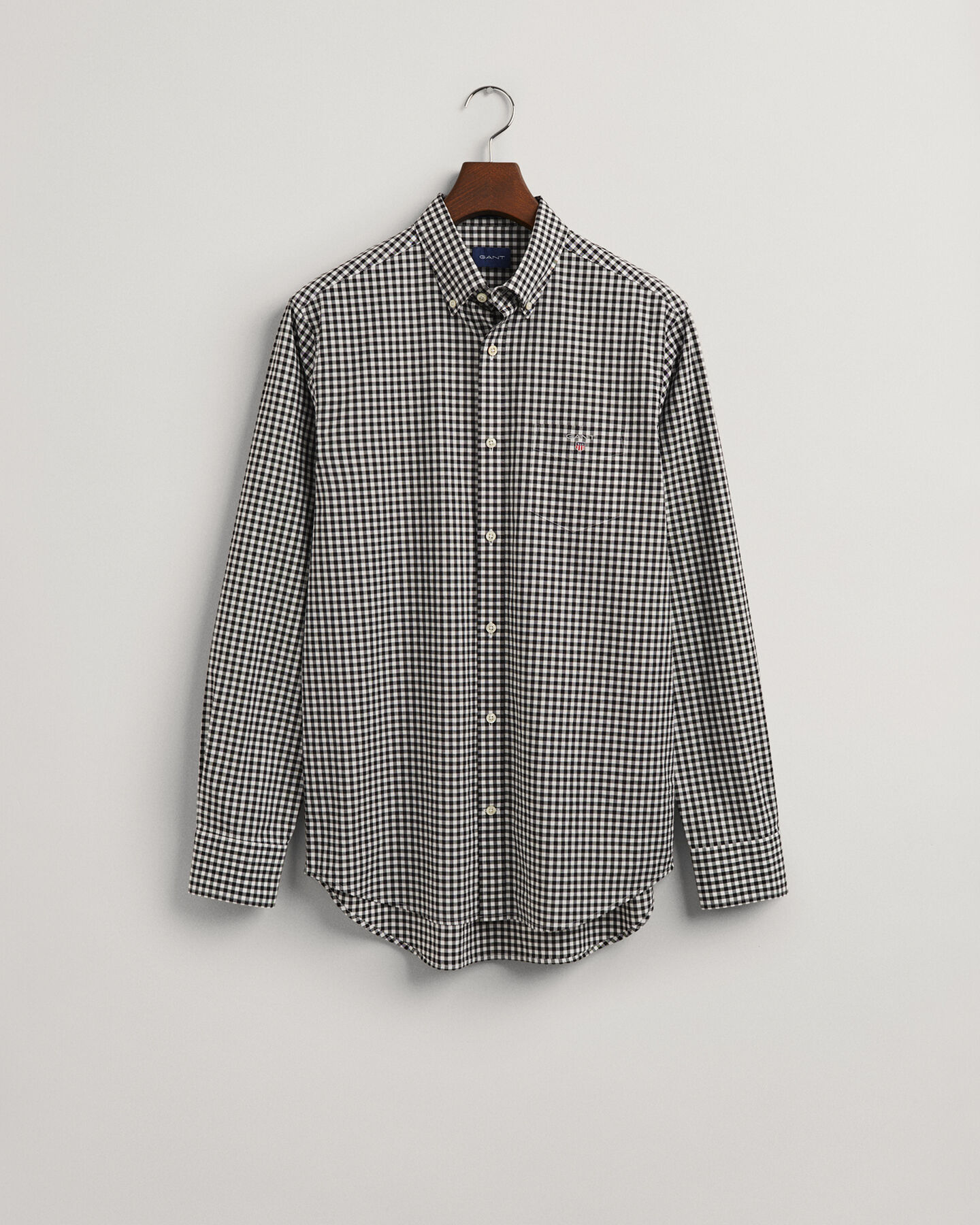 Regular&nbsp;fit ‑mitoitettu gingham-ruutuinen paita broadcloth-kankaasta