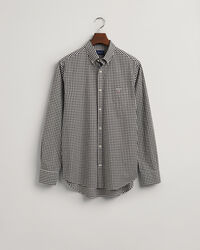 Regular&nbsp;fit ‑mitoitettu gingham-ruutuinen paita broadcloth-kankaasta