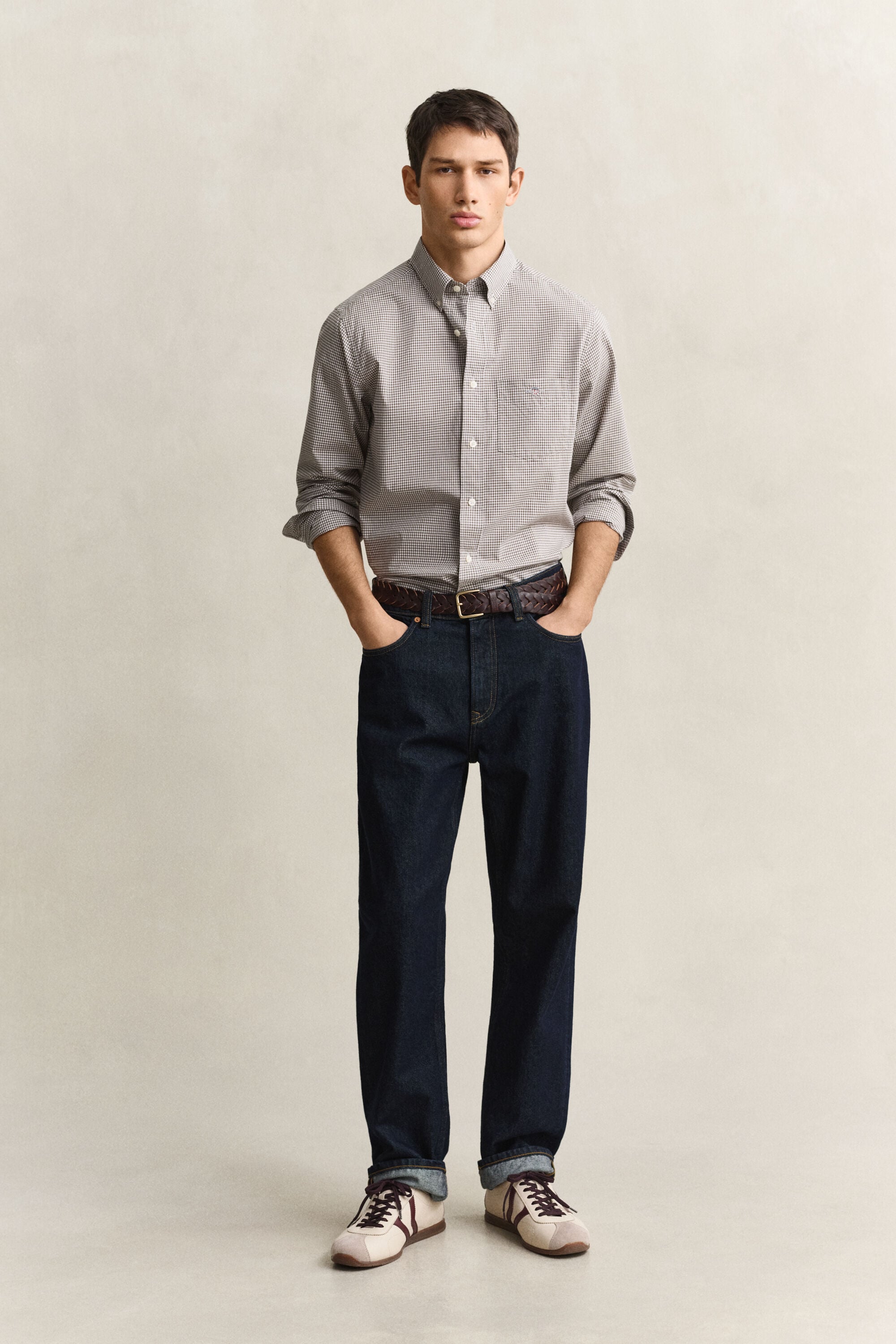 Gingham-ruudullinen Classic-popliinipaita
