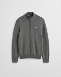 Casual-puuvillaneulepusero puolivetoketjulla