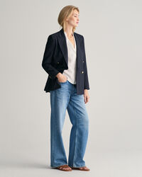 Relaxed fit ‑mitoitettu lyhythihainen pellavapaita