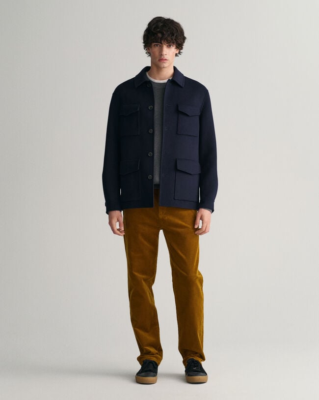 Py&ouml;re&auml;kauluksinen ribbineulepusero puuvillan ja villan sekoitteesta