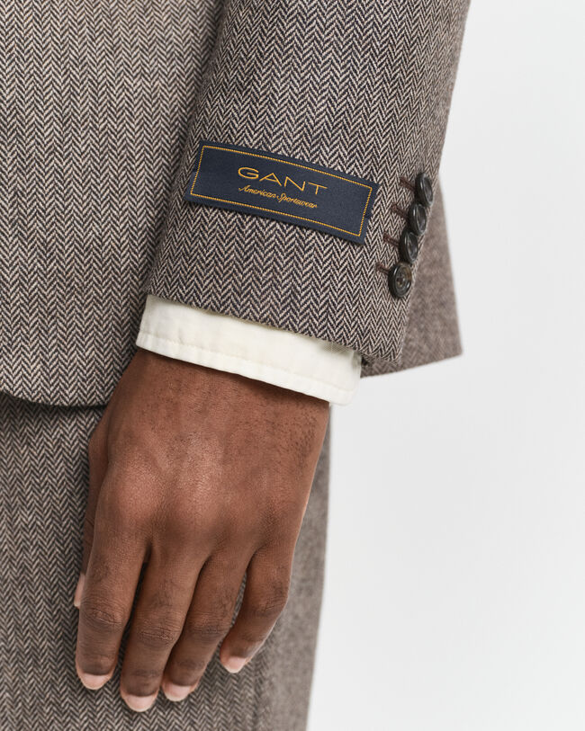 Slim fit ‑mitoitettu kalanruotokuvioinen flanellinen puvuntakki