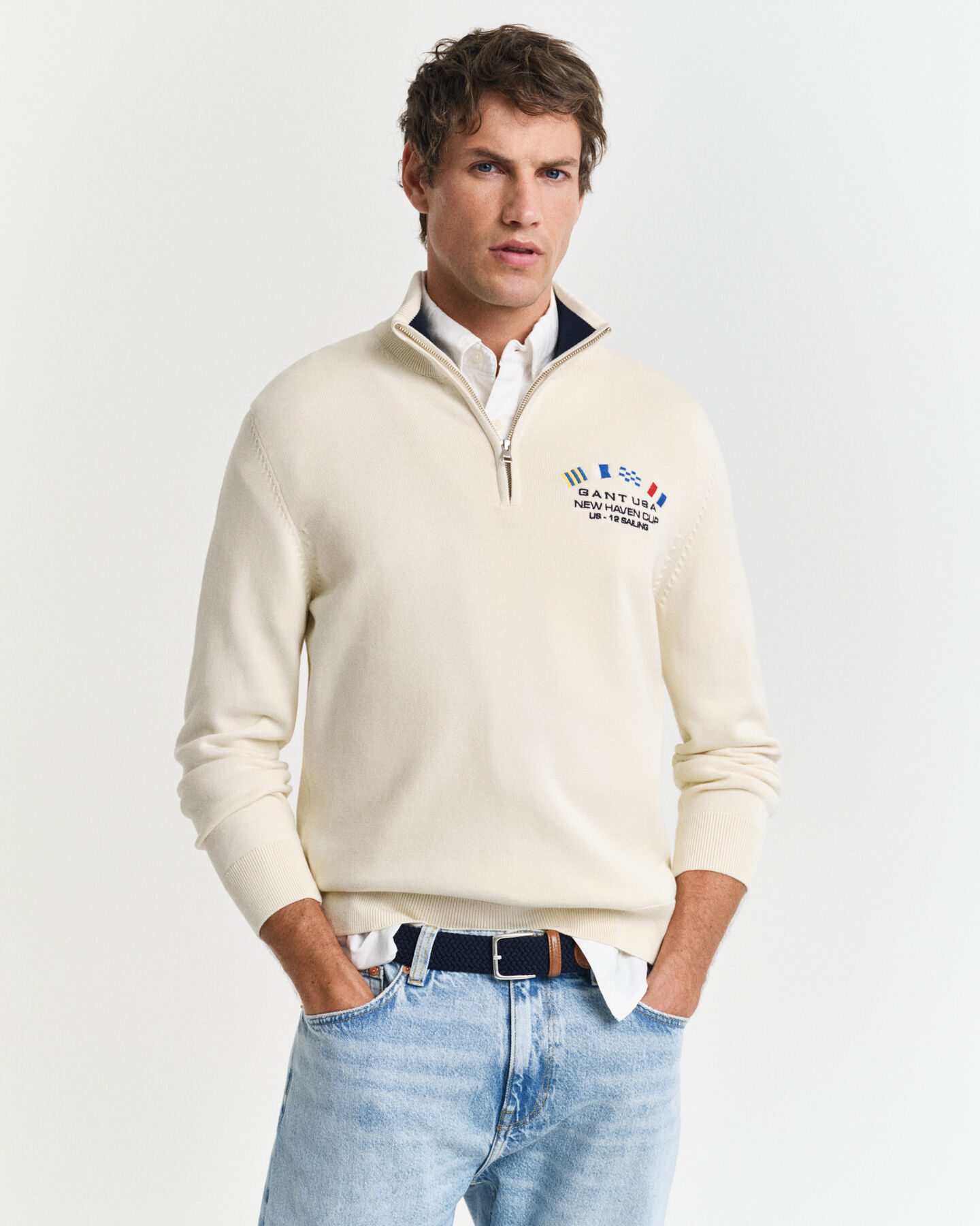 Nautical Flags ‑neulepusero vetoketjukauluksella