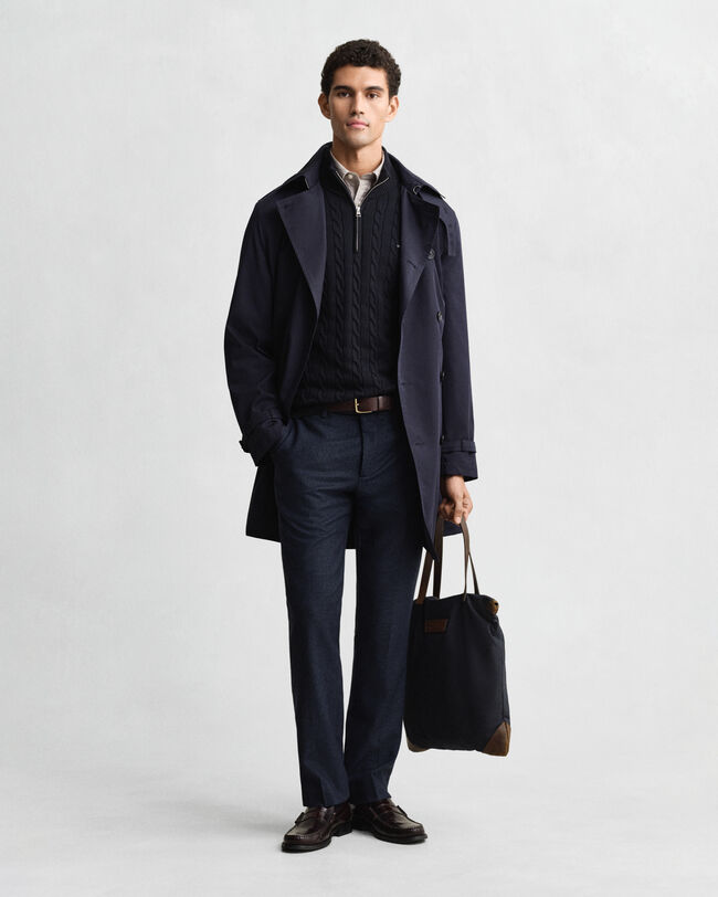 Puuvillainen palmikkoneule, vetoketjukaulus