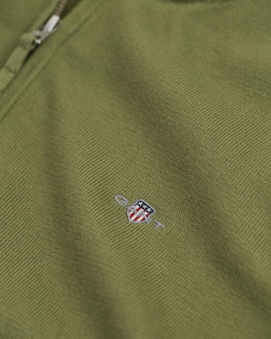 Teens-malliston Shield-puuvillaneulepusero, jossa vetoketjullinen pääntie