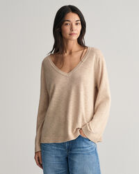 Linen Blend V-Neck Sweater