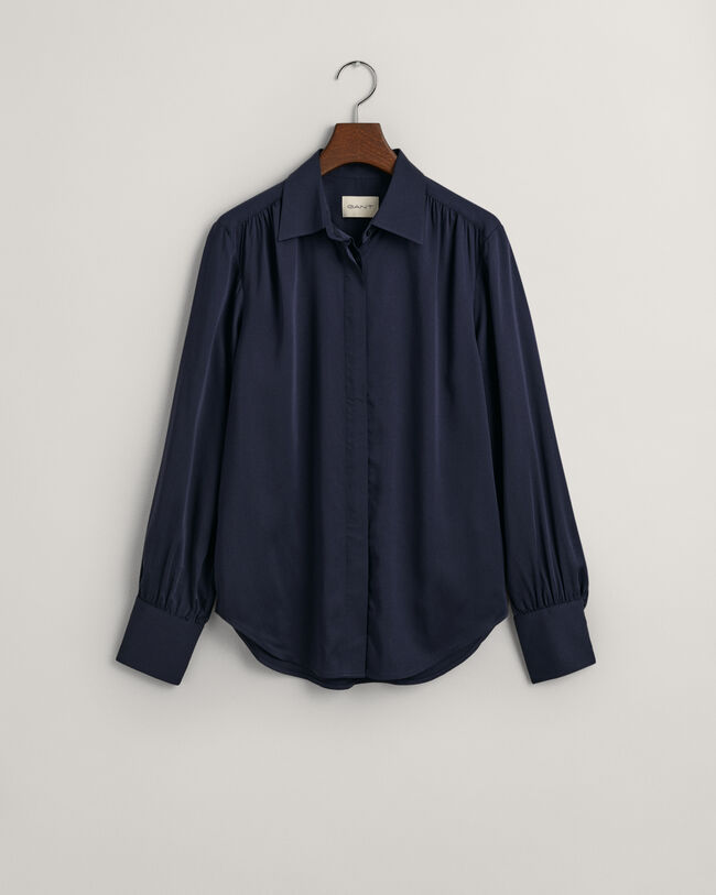 Regular fit ‑mitoitettu satiinipaita