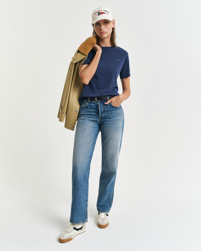 Sunfaded-t‑paita, jossa pyöreä pääntie