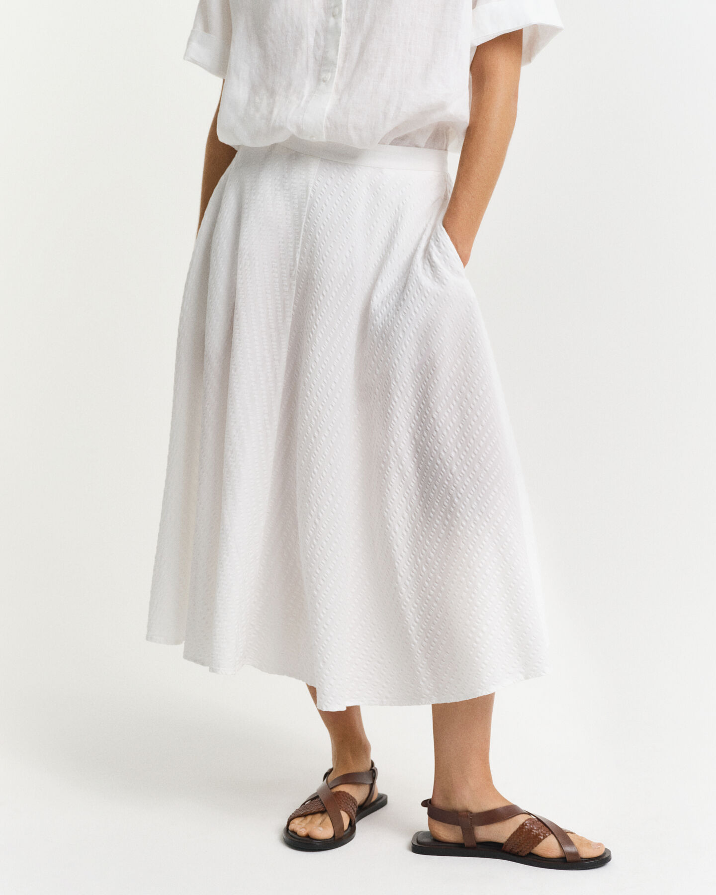 Raidallinen seersucker-hame