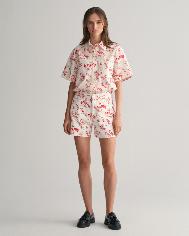 Tekstiprinttikuvioidut shortsit