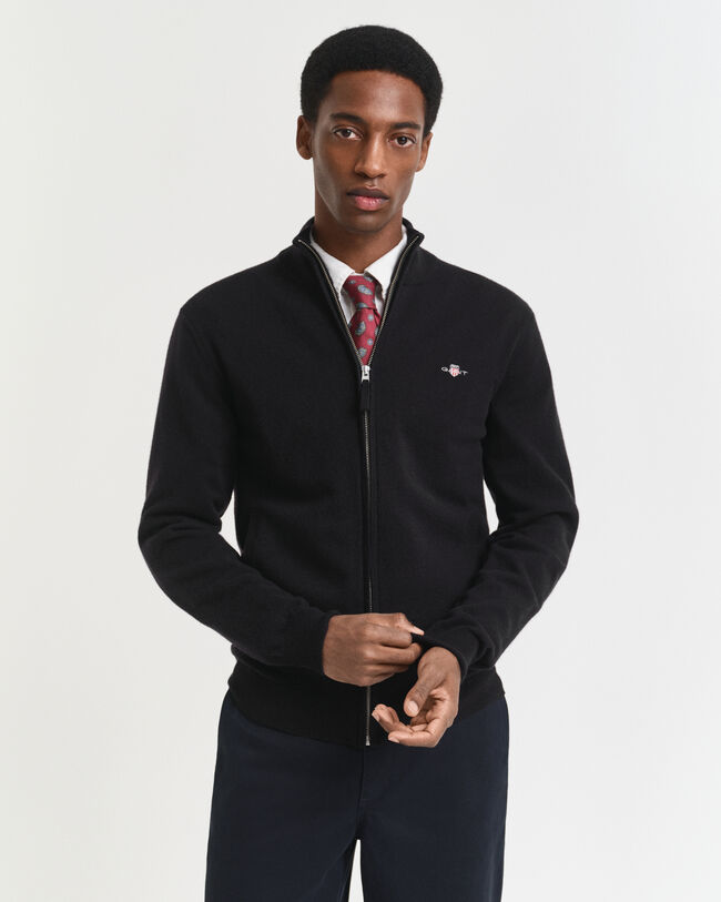 Vetoketjullinen neuletakki ohutta lampaanvillaa