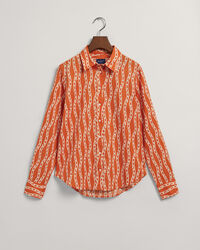 Regular&nbsp;fit ‑mitoitettu Chain-printtipaita puuvillavoileeta