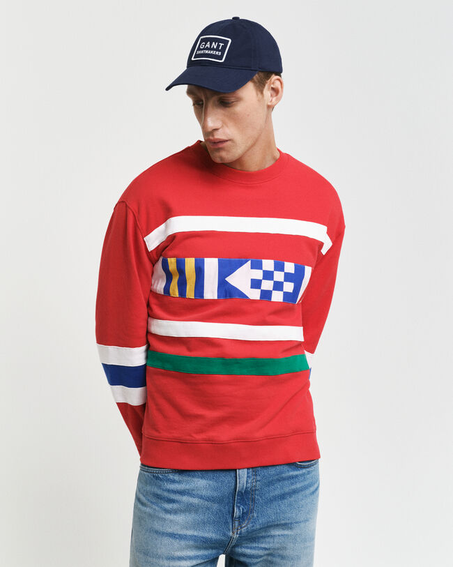 Kaitalein somistettu collegepaita, py&ouml;re&auml; p&auml;&auml;ntie